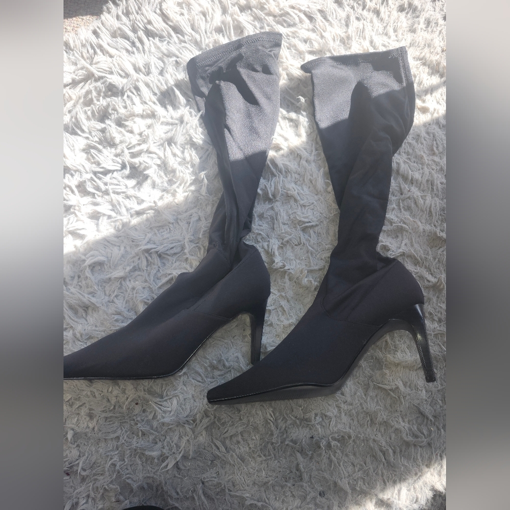 Leather Gala Stretch Knee High Boots
